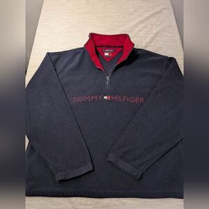 Classic Tommy Hilfiger Fleece Quarter-Zip Pullover | Mens Large